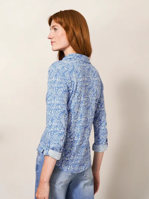 Annie Jersey-Hemd - Blauer Aufdruck - 34 Bild 3