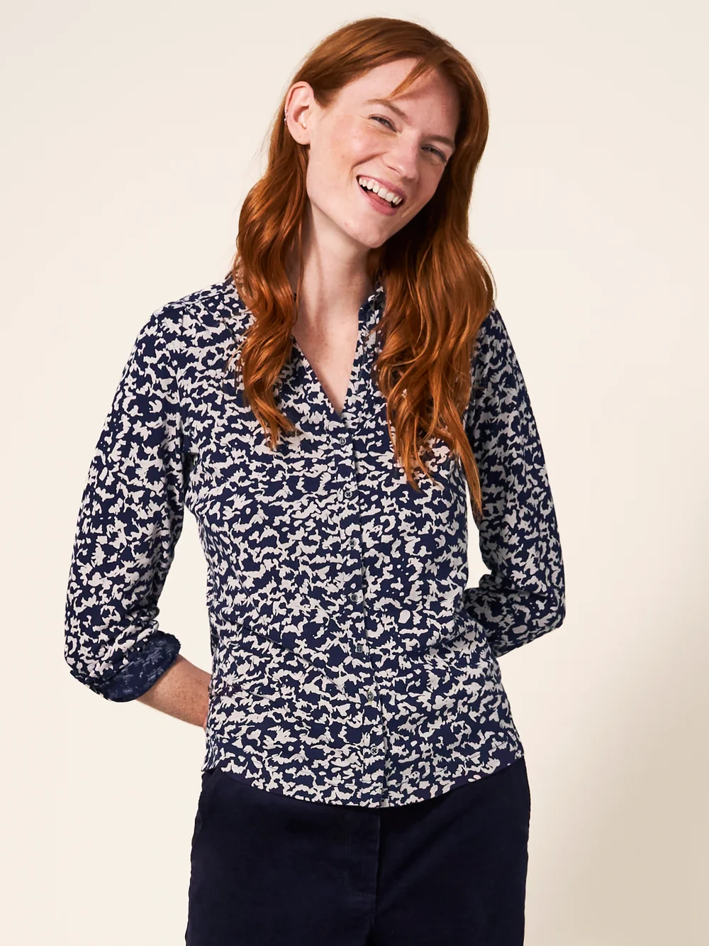 Annie Jersey-Hemd - Natur Aufdruck - 34 Bild 1