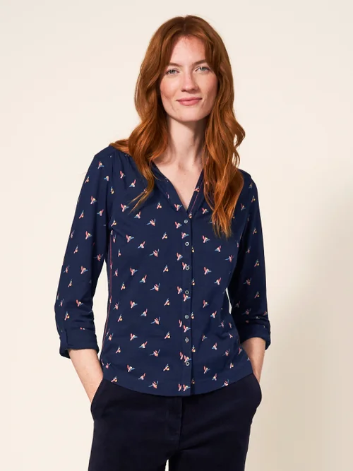 Annie Jersey-Hemd - Marineblauer Aufdruck - 34 Bild 1