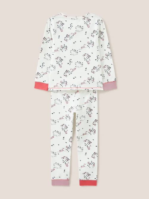 Pyjama-Set mit Hasen-Print - Pinkfarbener Aufdruck - 3-4 Jahre Bild 3