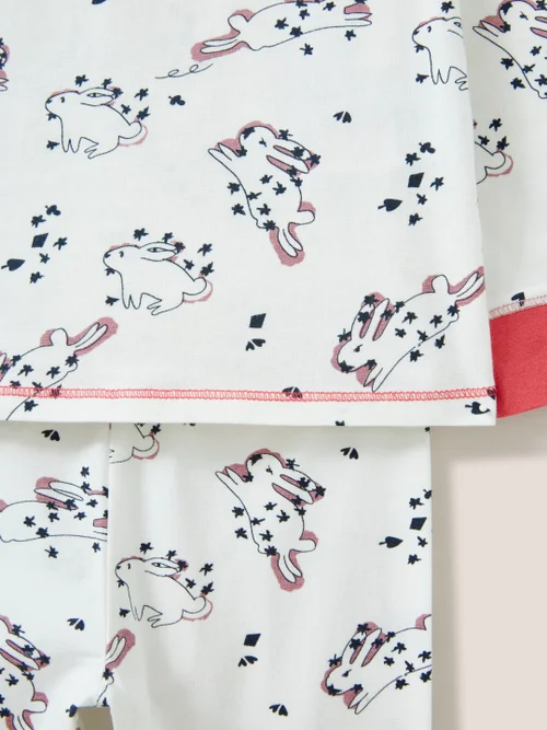 Pyjama-Set mit Hasen-Print - Pinkfarbener Aufdruck - 3-4 Jahre Bild 2