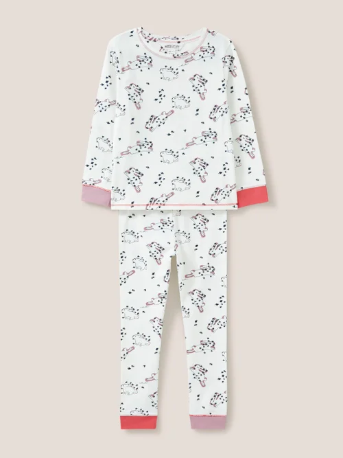 Pyjama-Set mit Hasen-Print - Pinkfarbener Aufdruck - 3-4 Jahre Bild 1