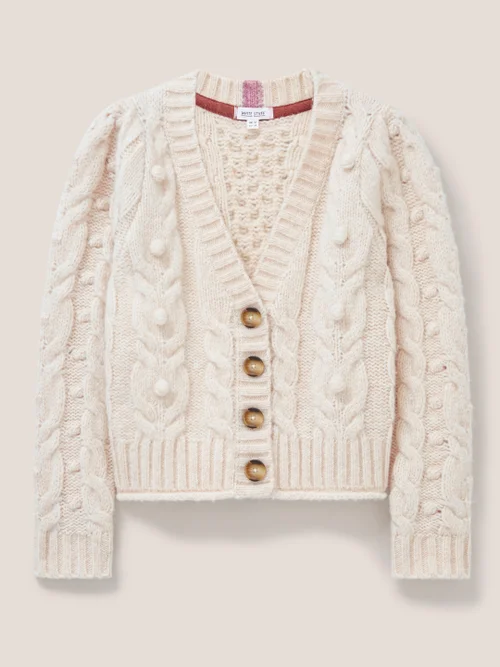 Strickjacke mit Zopfmuster - Dunkel Natur - 34 Bild 4