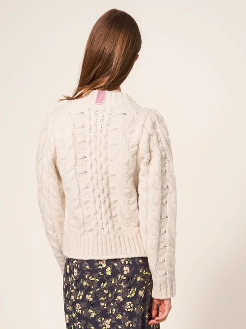 Strickjacke mit Zopfmuster - Dunkel Natur - 34 Bild 3