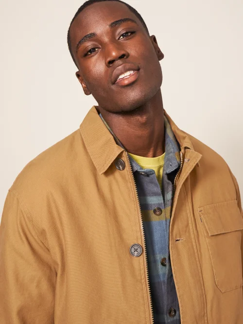 Trucker Jacke aus Segeltuch - Dunkelbraun - L Bild 2