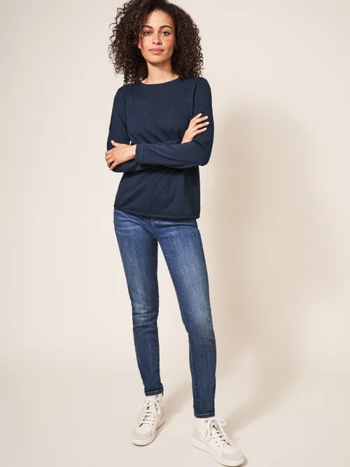 Cassie Langarmshirt mit Rundhalsausschnitt - Französisches Marineblau - 34 Bild 1