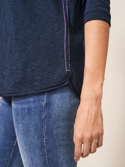Cassie Langarmshirt mit Rundhalsausschnitt - Französisches Marineblau - 34 Bild 2