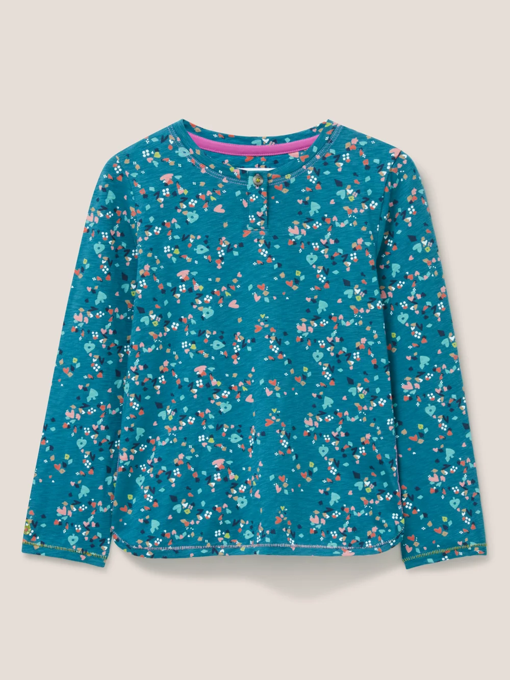 Dotty Getupftes Langarmshirt aus Jersey - Blaugrüner Aufdruck - 3-4 Jahre Bild 1