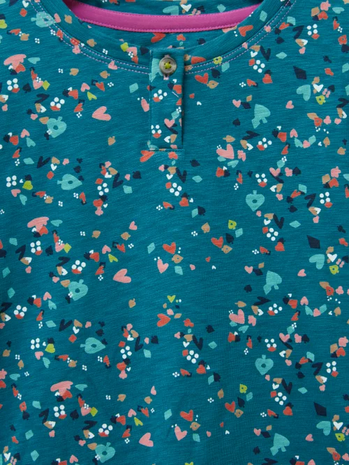 Dotty Getupftes Langarmshirt aus Jersey - Blaugrüner Aufdruck - 3-4 Jahre Bild 2
