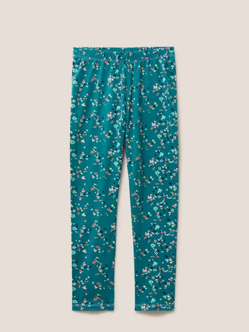Legging mit Punkt-Aufdruck aus Jersey - Blaugrüner Aufdruck - 3-4 Jahre Bild 1