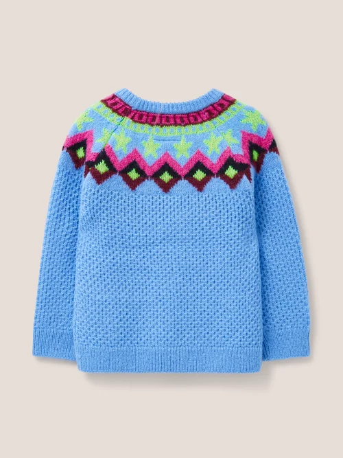 Pullover mit Fairisle-Muster - Blau Mehrfarbig - 3-4 Jahre Bild 3
