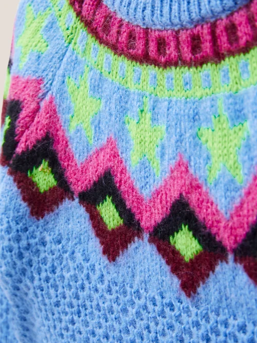 Pullover mit Fairisle-Muster - Blau Mehrfarbig - 3-4 Jahre Bild 2