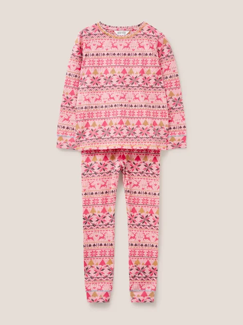 Pyjama-Set mit Fairisle-Print - Pinkfarbener Aufdruck - 3-4 Jahre Bild 1