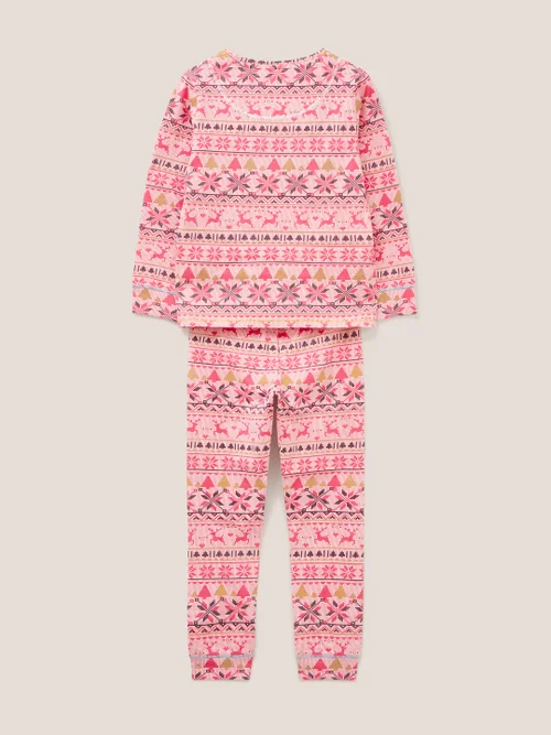 Pyjama-Set mit Fairisle-Print - Pinkfarbener Aufdruck - 3-4 Jahre Bild 3