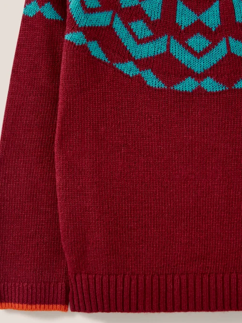 Geo Pullover mit Fairisle-Muster - Rot Mehrfarbig - 3-4 Jahre Bild 2