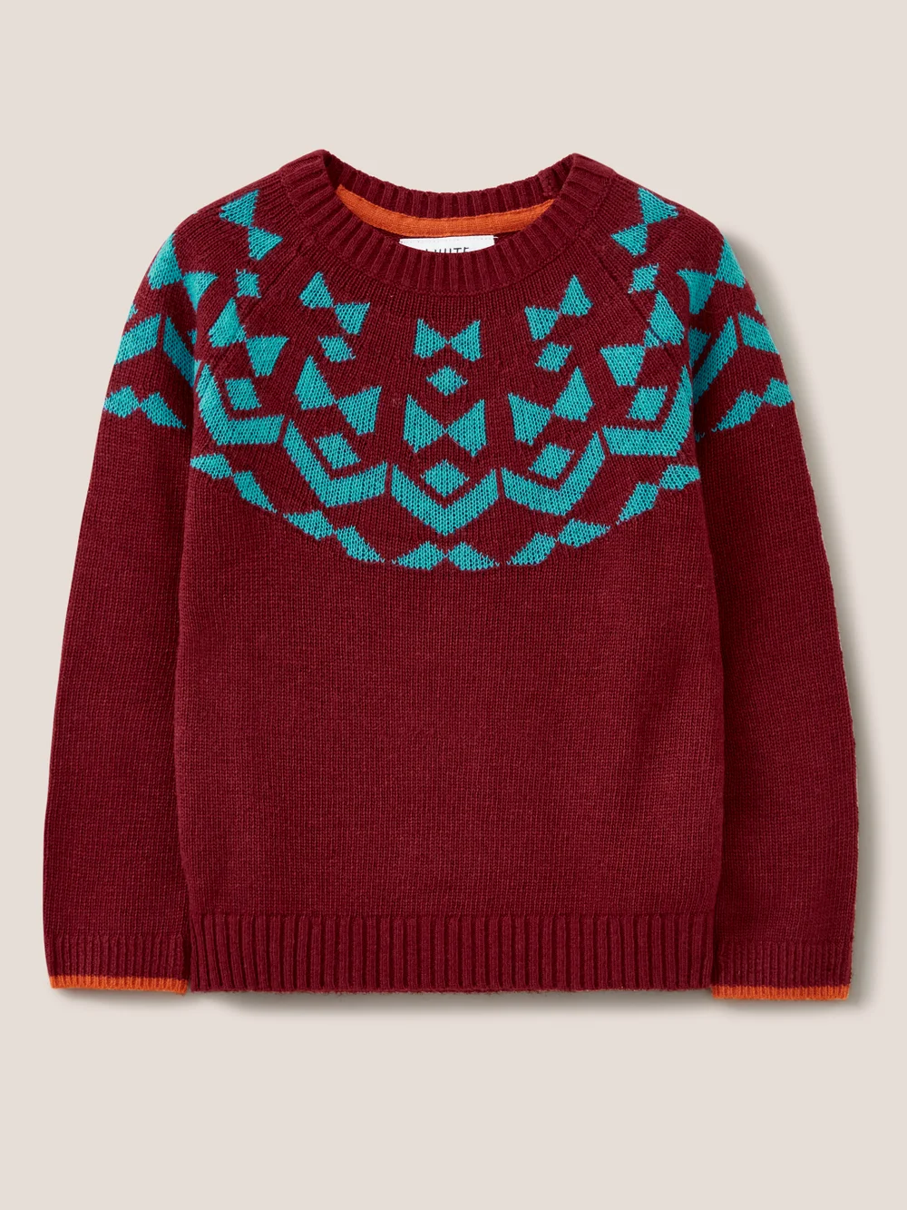 Geo Pullover mit Fairisle-Muster - Rot Mehrfarbig - 3-4 Jahre Bild 1