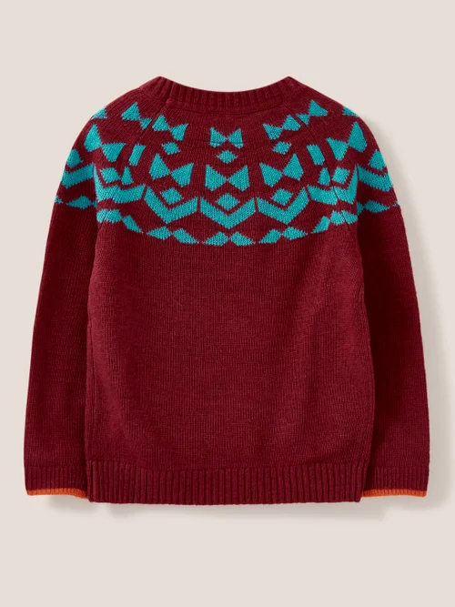 Geo Pullover mit Fairisle-Muster - Rot Mehrfarbig - 3-4 Jahre Bild 3
