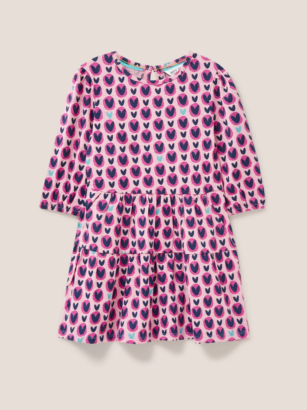 Jerseykleid mit Herz-Print - Pinkfarbener Aufdruck - 3-4 Jahre Bild 1
