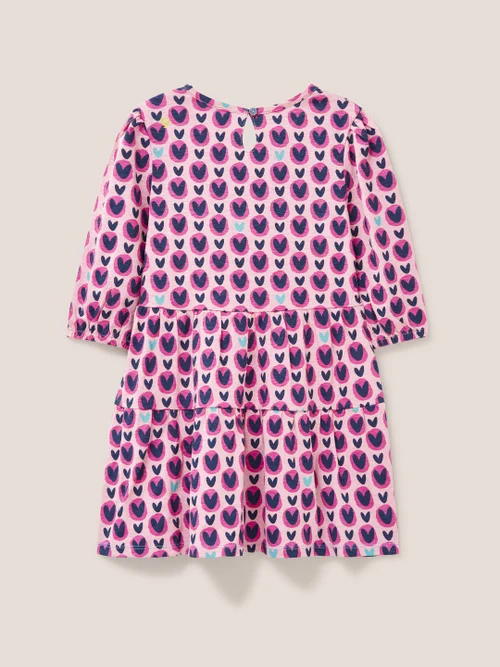 Jerseykleid mit Herz-Print - Pinkfarbener Aufdruck - 3-4 Jahre Bild 3