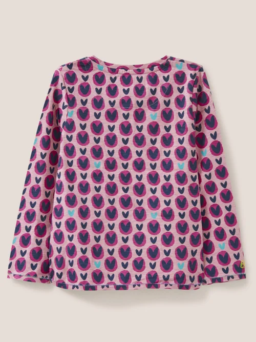 Jerseytop mit Herz-Print - Pinkfarbener Aufdruck - 3-4 Jahre Bild 3