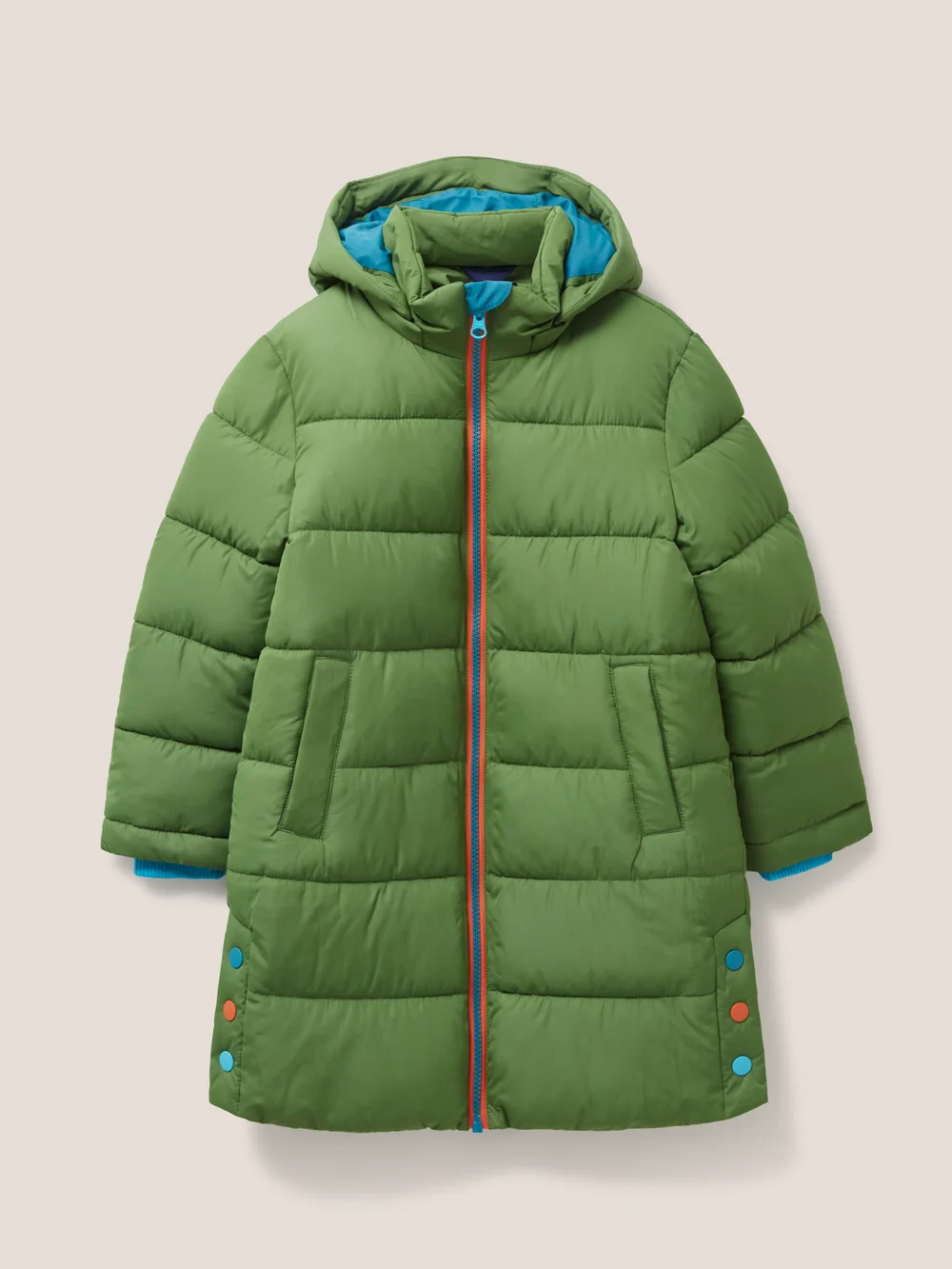Langgeschnittene Steppjacke - Mittel-Blaugrün - 3-4 Jahre Bild 1