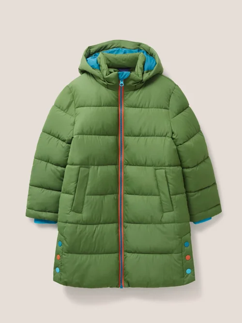 Langgeschnittene Steppjacke - Mittel-Blaugrün - 3-4 Jahre Bild 1