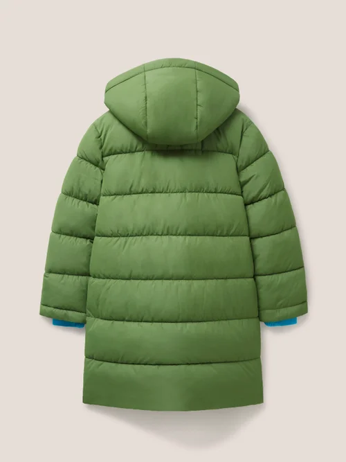 Langgeschnittene Steppjacke - Mittel-Blaugrün - 3-4 Jahre Bild 3