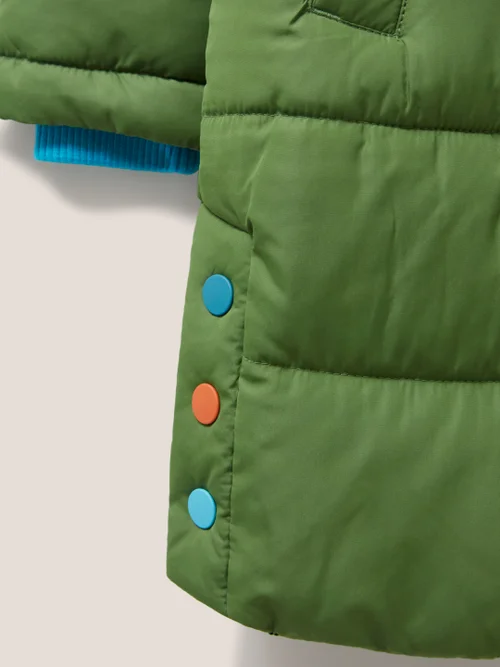 Langgeschnittene Steppjacke - Mittel-Blaugrün - 3-4 Jahre Bild 2