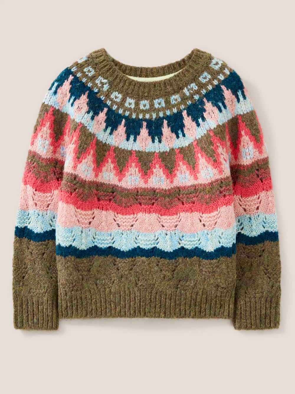 Mini Me Pullover mit Fairisle-Muster - Grün Mehrfarbig - 3-4 Jahre Bild 1