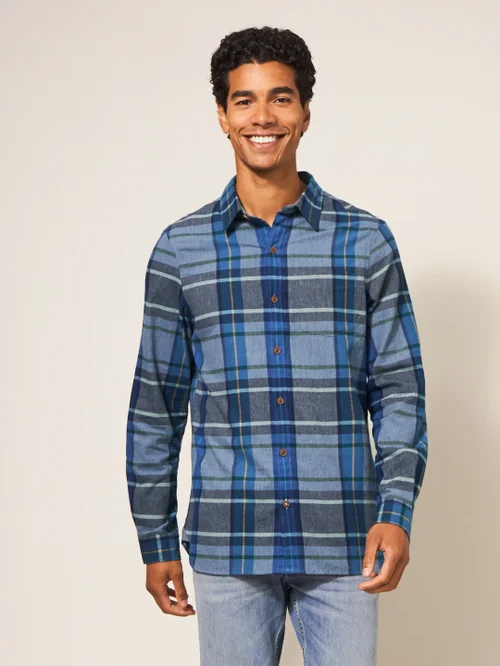 Moxley Gebürstetes Karohemd - Mittelblau - L Bild 1