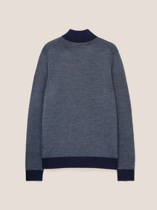 Newport Jacquard-Pullover mit Trichterkragen - Dunkel-Marineblau - L Bild 3