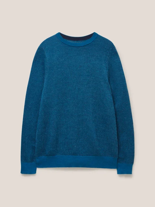 Newport Jacquard-Pullover aus Merinowolle - Mittel-Blaugrün - L Bild 4