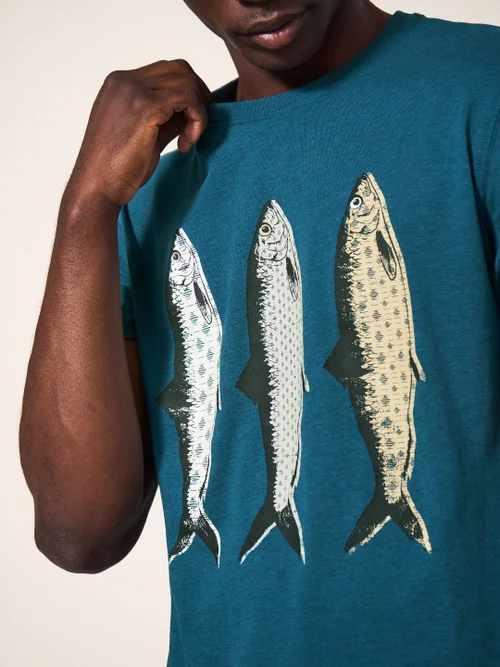 T-Shirt mit Fischmotiv - Mittel-Blaugrün - L Bild 2