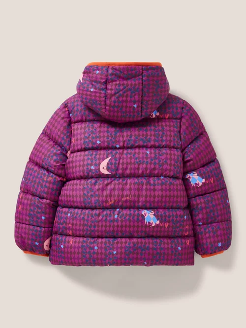 Bedruckte Steppjacke - Pinkfarbener Aufdruck - 3-4 Jahre Bild 3