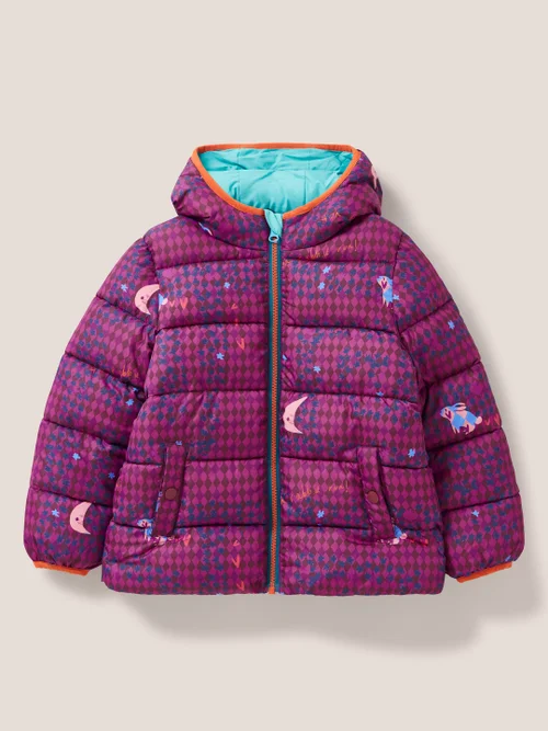 Bedruckte Steppjacke - Pinkfarbener Aufdruck - 3-4 Jahre Bild 1