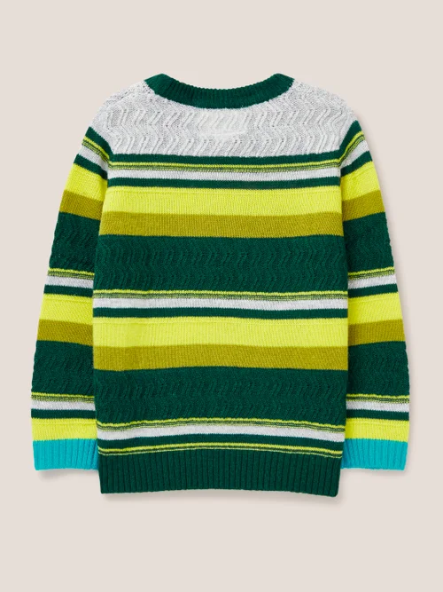 Gestreifter Pullover - Grün Mehrfarbig - 3-4 Jahre Bild 3