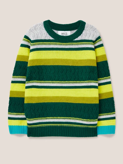 Gestreifter Pullover - Grün Mehrfarbig - 3-4 Jahre Bild 1