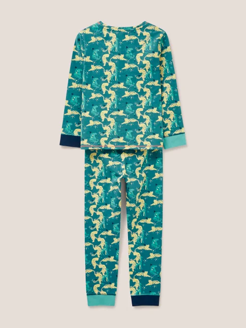 Pyjama-Set mit Tiger-Print - Blaugrüner Aufdruck - 3-4 Jahre Bild 3