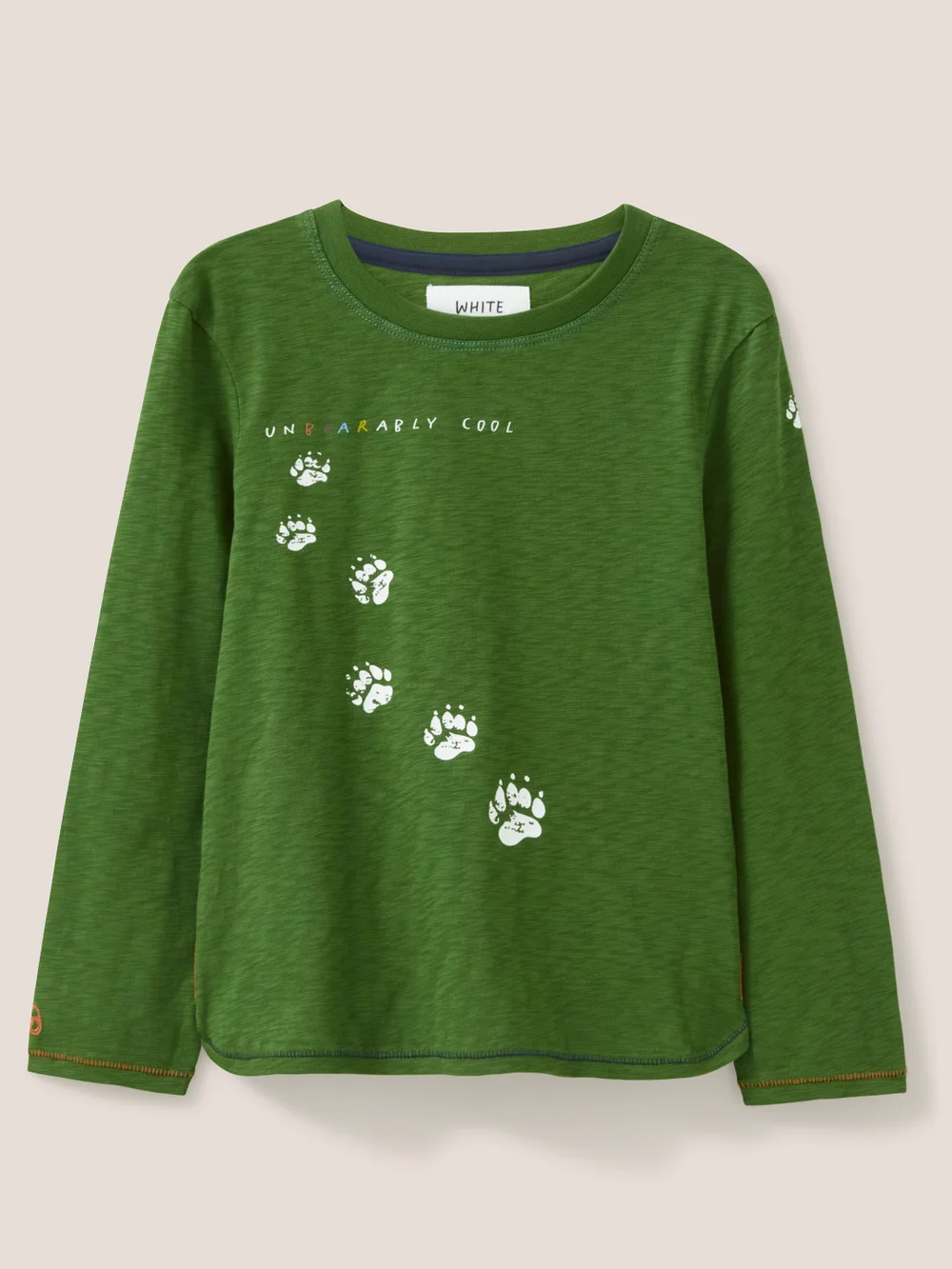 Langarmshirt mit coolem Bärenmotiv - Khaki-Grün - 3-4 Jahre Bild 1