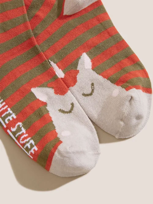 Socken mit Einhornmotiv - Mittelrot - M/L Bild 2