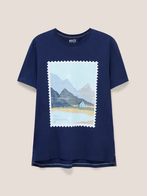 Foroyar T-Shirt mit Landschaftsmotiv - Französisches Marineblau - L Bild 4
