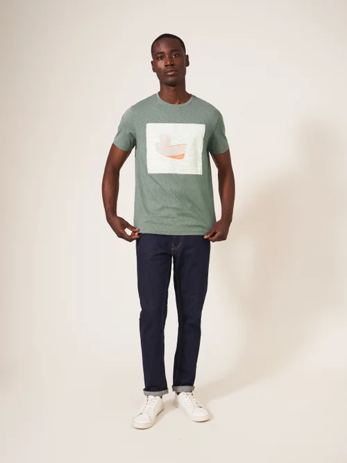 Trawler T-Shirt mit Schiffsmotiv - Staubgrün - L Bild 2