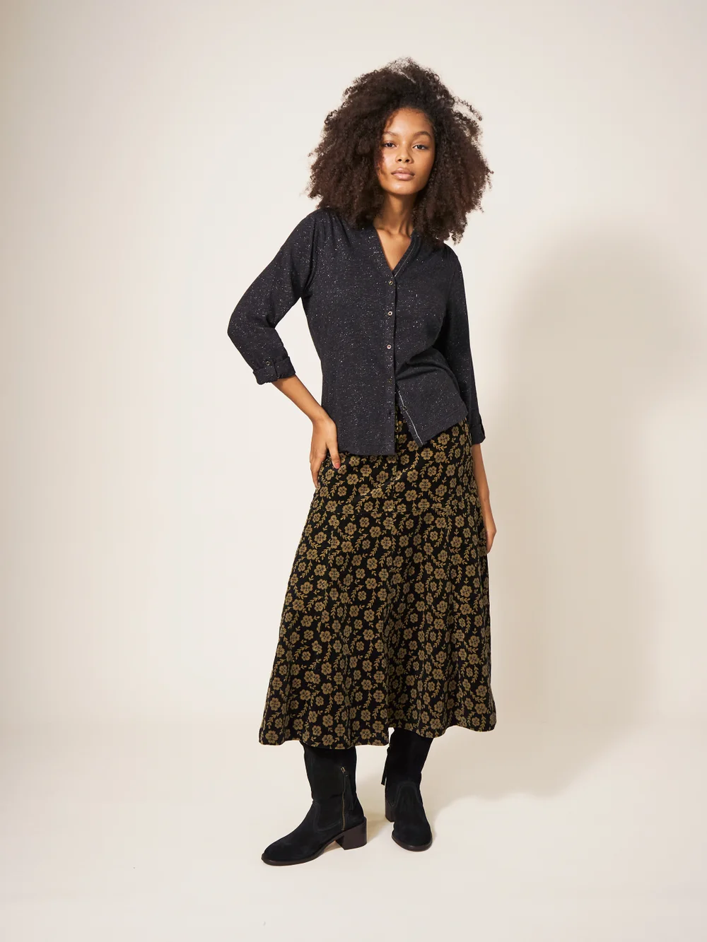 Annie Glitzer-Jerseybluse - Anthrazit - 34 Bild 1