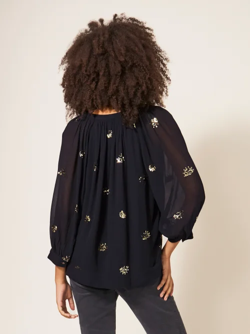 Astrid Paillettentop - Schwarz Mehrfarbig - 34 Bild 3