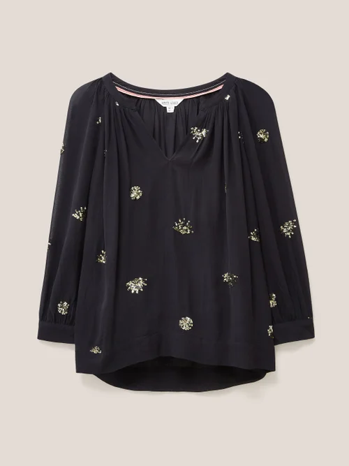 Astrid Paillettentop - Schwarz Mehrfarbig - 34 Bild 4