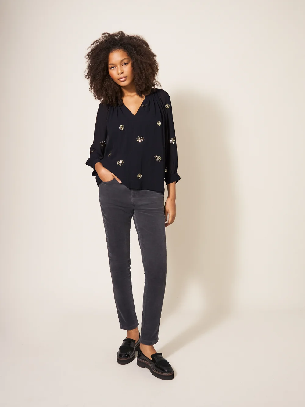 Astrid Paillettentop - Schwarz Mehrfarbig - 34 Bild 1