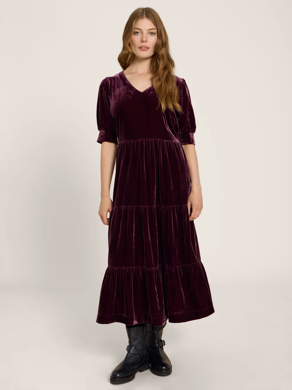 Ayra Samtkleid - Dunkelviolett - 38 Bild 1