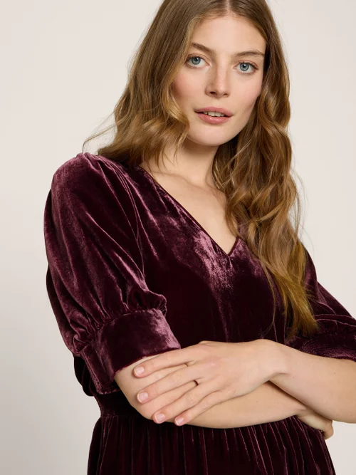 Ayra Samtkleid - Dunkelviolett - 38 Bild 2