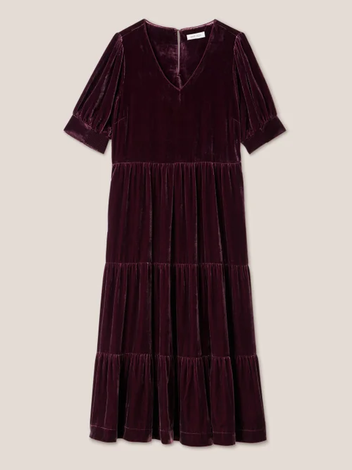 Ayra Samtkleid - Dunkelviolett - 38 Bild 4