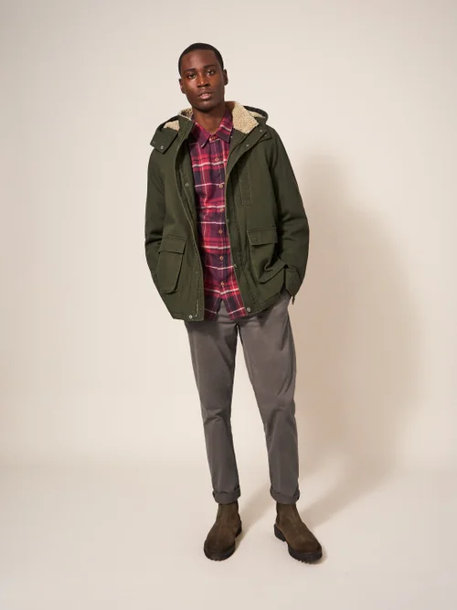 Winterjacke mit Futter aus Teddyfell - Khaki-Grün - L Bild 1